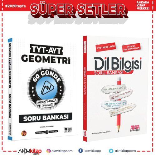 Mert Hoca TYT AYT 60 Günde Geometri Kampı ve AKM Dil Bilgisi Soru Bankası Seti 2 Kitap