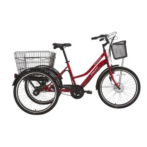 Bisan E-Porter Lx-26 Elektrikli Kargo Bisikleti 3 Vites Kırmızı 44 cm