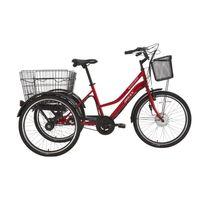 Bisan E-Porter Lx-26 Elektrikli Kargo Bisikleti 3 Vites Kırmızı 44 cm