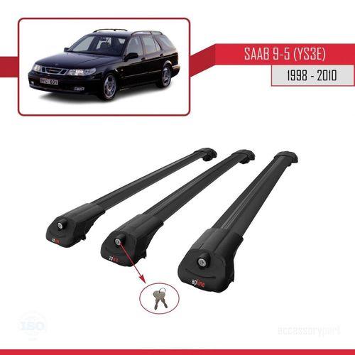 Saab 9-5 (YS3E) 1998-2010 Arası ile uyumlu ACE-1 Ara Atkı Tavan Barı SİYAH 3 ADET BAR