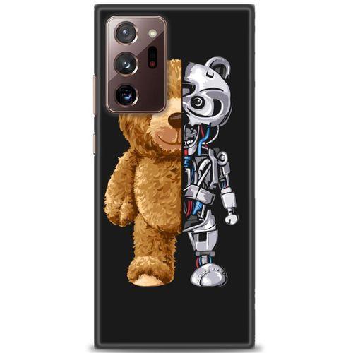 Samsung Galaxy Note 20 Kılıf HD Baskılı Kılıf - Ayı ve İskeleti + Tam Ekran Koruyucu
