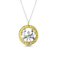 ​Lucky Life 925 Ayar Gumuss  Gold İkizler Burcu Kolye