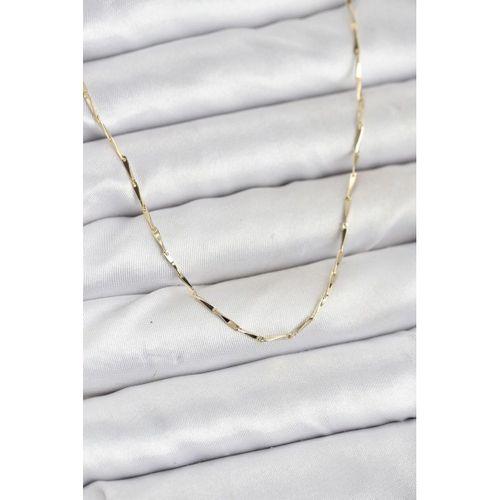 CM 14K Gold Renk İnce Kesim Çubuk Model Zincir Kadın Kolye