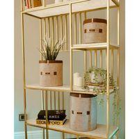 Deri Şeritli Yuvarlak Çok Amaçlı Düzenleyici Organizer Kutu Keçe Sepet (maxi) 03815