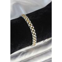 316L Çelik Gold ve Gümüş Renk 7 mm Kalınlık Erkek Bileklik