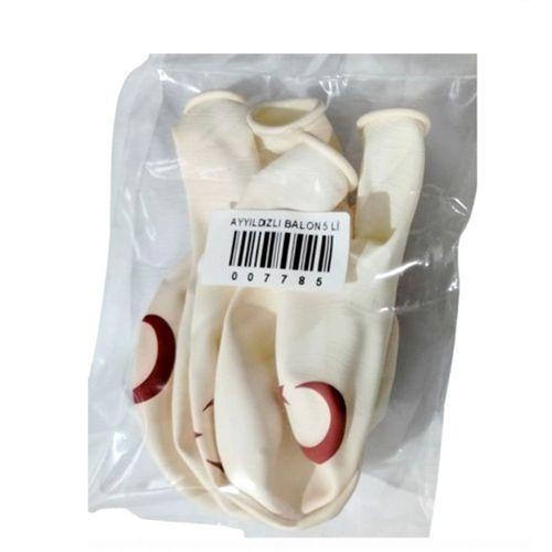 Ayyıldızlı Balon 5 li Bayraklı Balon - 2 paket