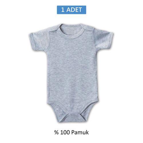 Gri Yarım Kol Body Zıbın 7-12 YAŞ Çocuklar İçin (1 ADET) Alttan Çıtçıtlı Özel Gereksinimli