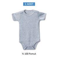 Gri Yarım Kol Body Zıbın 7-12 YAŞ Çocuklar İçin (1 ADET) Alttan Çıtçıtlı Özel Gereksinimli