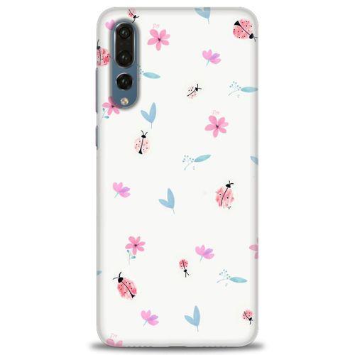 Huawei P20 Pro Kılıf HD Baskılı Kılıf - Uğur Böcekleri + Tam Ekran Koruyucu