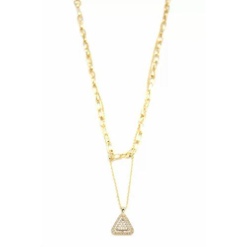 Çoklu Üçgen Kolye - Altın