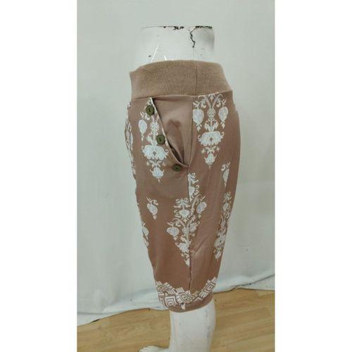 Kadın Beli Lastikli Etnik Desenli Kapri Süprem Pantolon