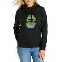 Mini Cooper S Baskılı Siyah Kadın Kapşonlu Sweatshirt