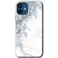 iPhone 12 Kılıf HD Desen Baskılı Arka Kapak - White Marble + Kırılmaz Cam