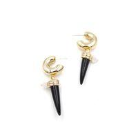 Fildişi Halka Küpe - Siyah