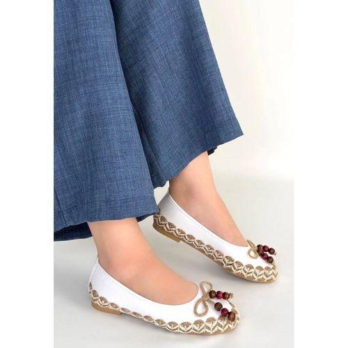 Ilwe Beyaz Cilt Babet Ayakkabı