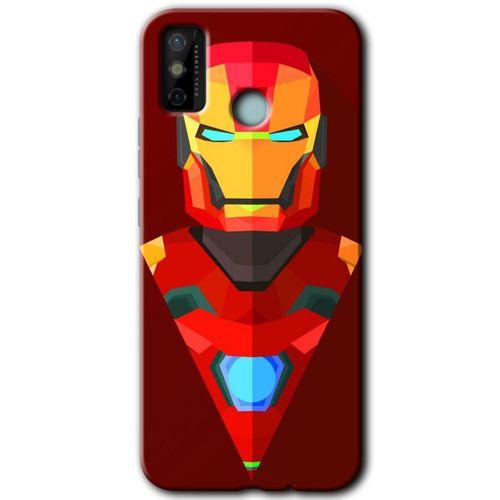 Tecno Spark 6 Go Kılıf HD Desen Baskılı Arka Kapak - İron Man Çizim + Kırılmaz Cam