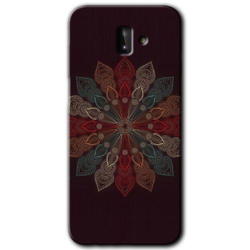 Samsung Galaxy J6 Plus Kılıf Baskılı Kapak - Mandala Flower Wal + 5D Tam Kaplayan Cam