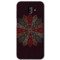 Samsung Galaxy J6 Plus Kılıf Baskılı Kapak - Mandala Flower Wal + 5D Tam Kaplayan Cam