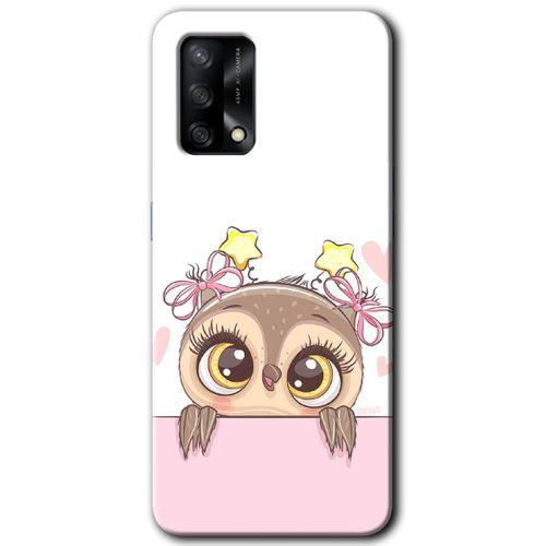 Oppo A54 Kılıf HD Desen Baskılı Arka Kapak - Sevimli Baykuş + Kırılmaz Cam