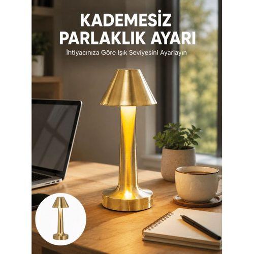 Led Masa Lambası 3 Renk Ayarlı Şarjlı Kablosuz Modern Tasarım Yeni Nesil