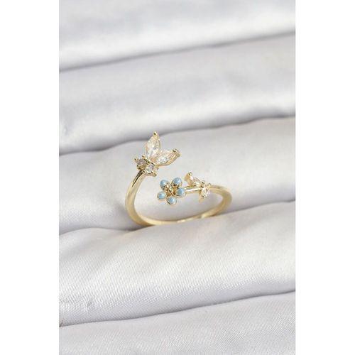 Pirinç Gold Renk Kelebek Model Kadın Yüzük