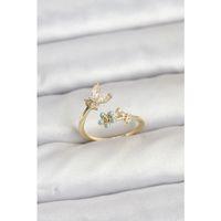 Pirinç Gold Renk Kelebek Model Kadın Yüzük