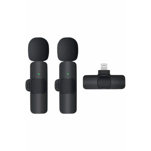 K9 Kablosuz Yaka Mikrofonu Lightning 2’li Mini Mikrofon Youtube Tik Tok 2 Adet
