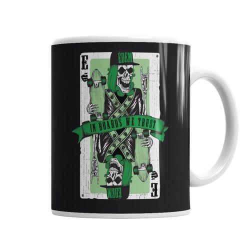 Playing Card Skull Kupa Bardak Porselen