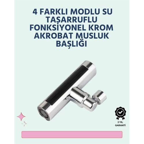 Krom Kaplamalı Çok Fonksiyonlu Musluk Başlığı | Paslanmaz Malzeme