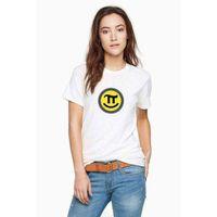 Pi Smile Baskılı Beyaz Kadın Tshirt