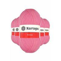 5 Adet Kristal Çift Katlı El Örgü Lif İpi Koyu Pembe K1790 - kartopu mudanis