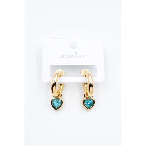 Kalp Halka Küpe - Turkuaz