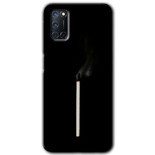 Oppo A72 Kılıf HD Desen Baskılı Arka Kapak + Temperli Cam - Sönmüş Kibrit