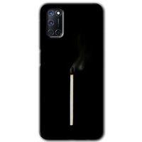 Oppo A72 Kılıf HD Desen Baskılı Arka Kapak + Temperli Cam - Sönmüş Kibrit
