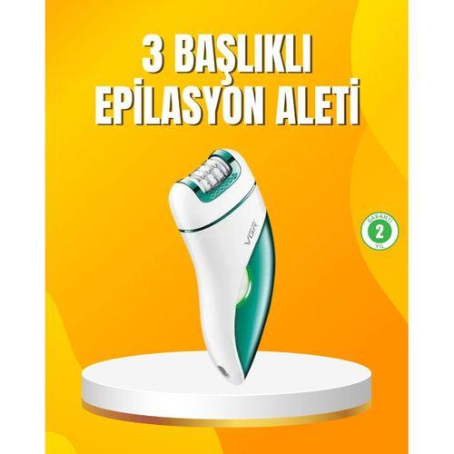 Şarjlı 3’ü 1 Arada Vgr Epilatör Led Işıklı Suya Dayanıklı Hassas Bölge Epilasyon Makinesi