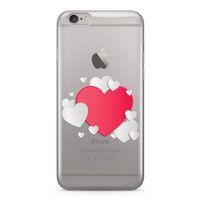 Apple iPhone 6 Plus - 6S Plus Kılıf Üç Boyutlu Kalpler Arka Kapak Koruma Desenli Full Koruyucu