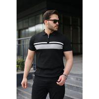 Erkek Örgü Desenli Renkli Kısa Kollu Triko Tişört