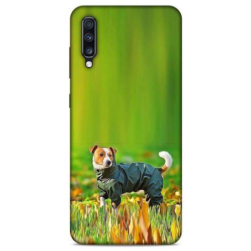 Samsung Galaxy A70 Kılıf Köpek Kıyafetleri (26) Tpu Silikon Kılıf Jack Russell Yağmurluk