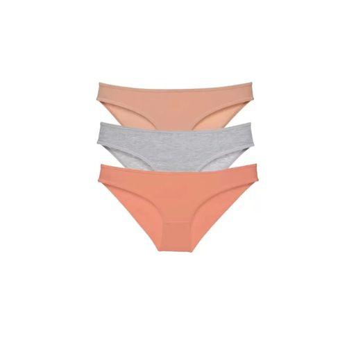 3 Adet Eko Set Likralı Kadın Slip Külot Ten Gri Pudra