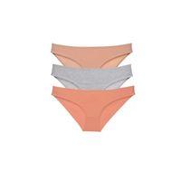 3 Adet Eko Set Likralı Kadın Slip Külot Ten Gri Pudra