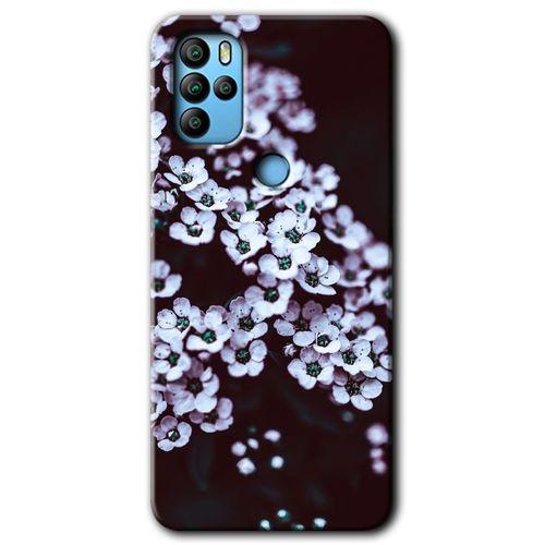 MRCİLETİSİM General Mobile GM 21 Pro Kılıf HD Desen Baskılı Arka Kapak + Temperli Cam - Beyaz Çiçek