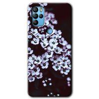 MRCİLETİSİM General Mobile GM 21 Pro Kılıf HD Desen Baskılı Arka Kapak + Temperli Cam - Beyaz Çiçek