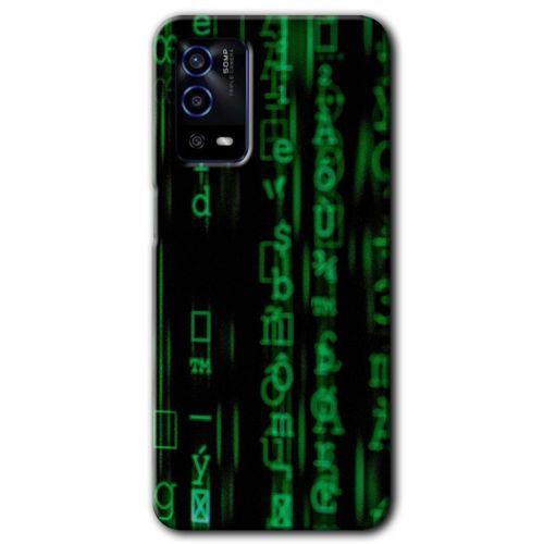 Oppo A55 Kılıf HD Desen Baskılı Arka Kapak - Matrix