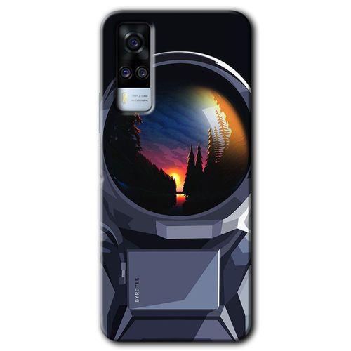 Vivo Y51a HD Baskılı Kılıf + 9D Tam Ekran Koruyucu - Astronot
