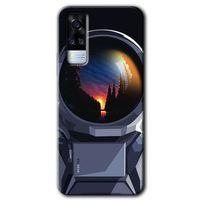 Vivo Y51a HD Baskılı Kılıf + 9D Tam Ekran Koruyucu - Astronot