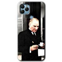 Potkal Hediye Fabrikası General Mobile GM 22 HD Baskılı Kılıf + 9D Tam Ekran Koruyucu - Atatürk Türk Kahvesi