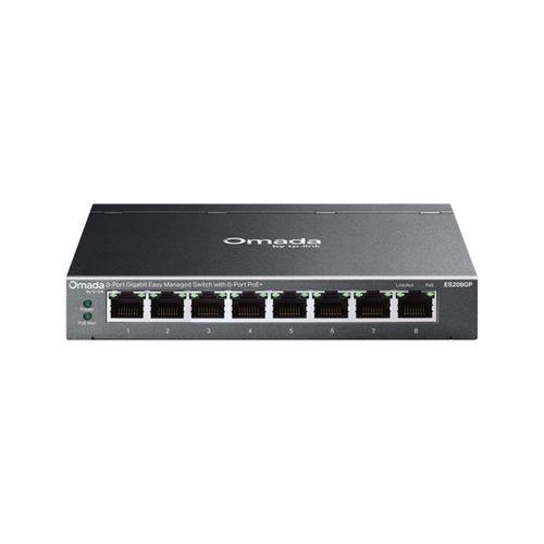 TP-LINK OMADA ES208GP 8 PORT GIGABIT 8 PORT POE 64W YONETİLEBİLİR METAL KASA SWITCH