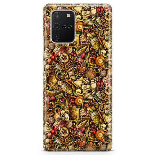 Samsung Galaxy A91 Kılıf Gastronomi Doodle Arka Kapak Koruma Desenli Full Koruyucu