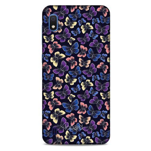 Samsung Galaxy A10 Kılıf Kelebek Etkisi (20) Koruyucu Kılıf Fuşya Mavi