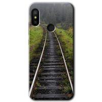 MRCİLETİSİM Xiaomi Redmi Note 6 Pro Kılıf HD Desen Baskılı Arka Kapak+Temperli Cam - Tren Yolu